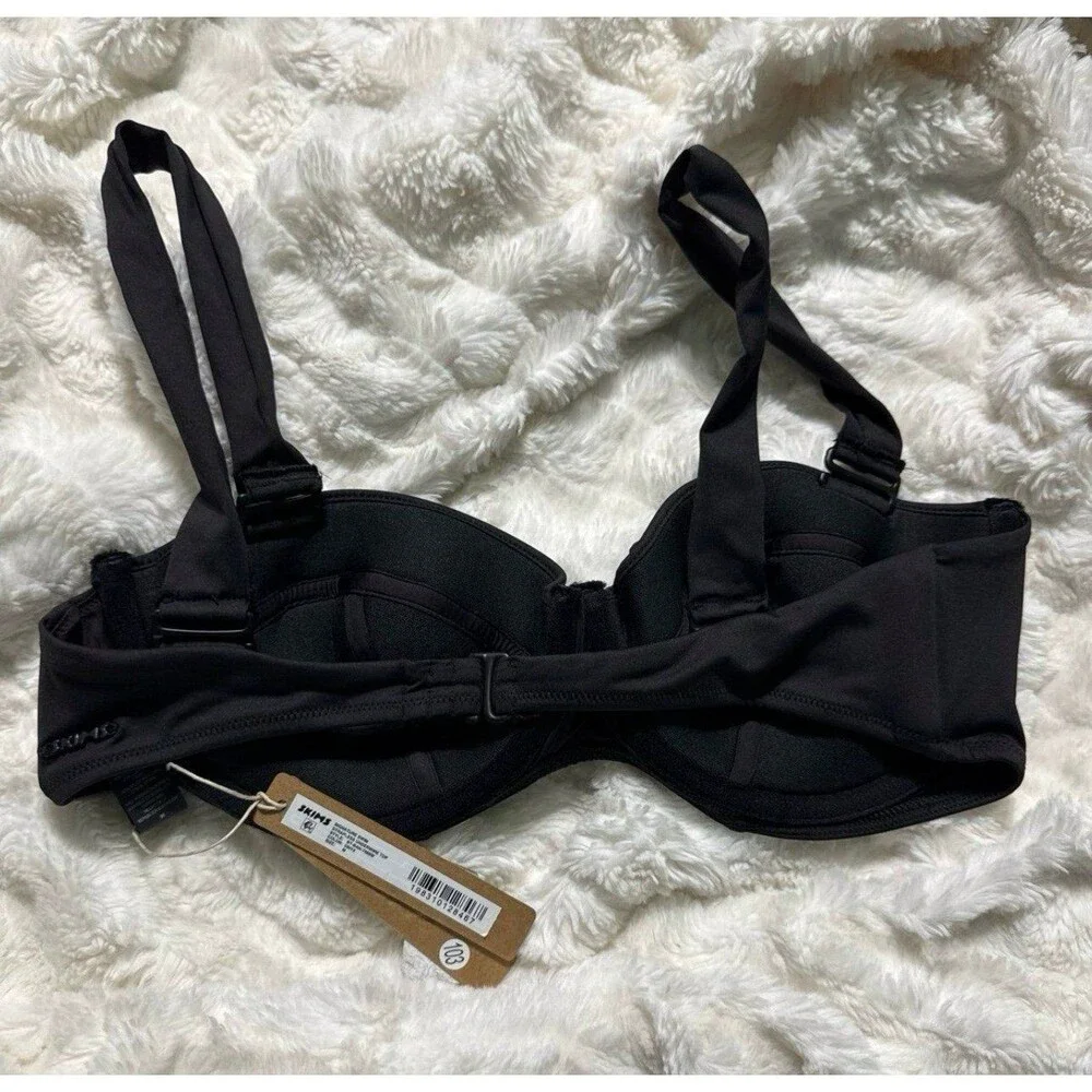Skims SWIM STRAPLESS UNDERWIRE BIKINI TOP Onyx Medium